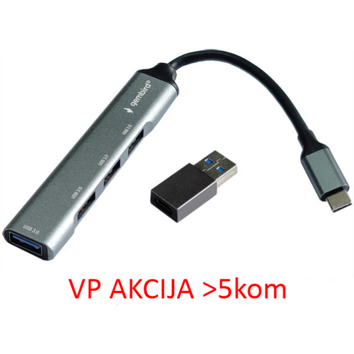 UHB-U3P4-05 ** Gembird HUB Type-C+A to 4*USB3.0 Aluminum ( 686) slika 5