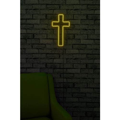 Wallity Ukrasna plastična LED rasvjeta, Cross Sign - Yellow slika 9