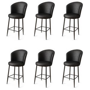 Uras - Crni Bar Stolac Set (6 Komada)