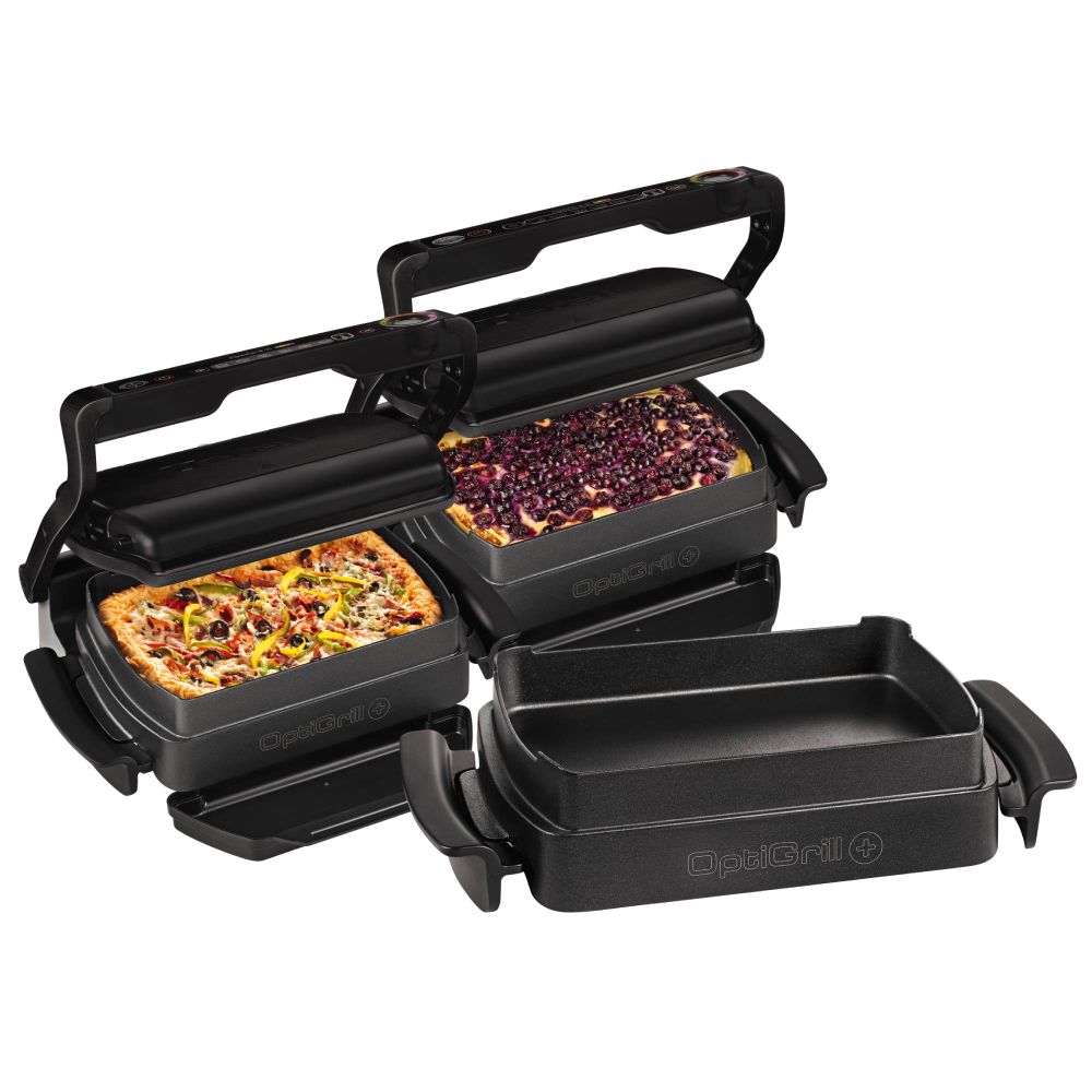Tefal roštilj GC714834 OptiGrill+ Snacking&Baking preklopni crni slika 2