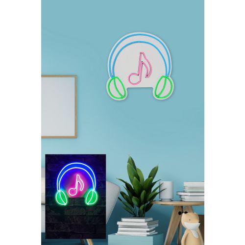 Wallity Ukrasna plastična LED rasvjeta, Music Sound Headphones - Pink slika 11