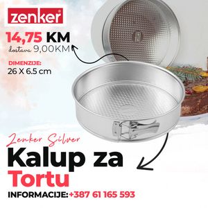 Zenker Kalup za tortu 26x6.5 cm Silver