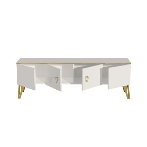 Woody Fashion TV jedinica, Caprice - White, Gold slika 7