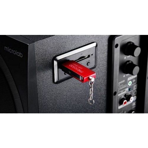 Microlab M300BT * Drveni 2.1  38W RMS(14W,2x12W) SD, USB, FM, BLUETOOTH, black, 3.5mm (4880) slika 2