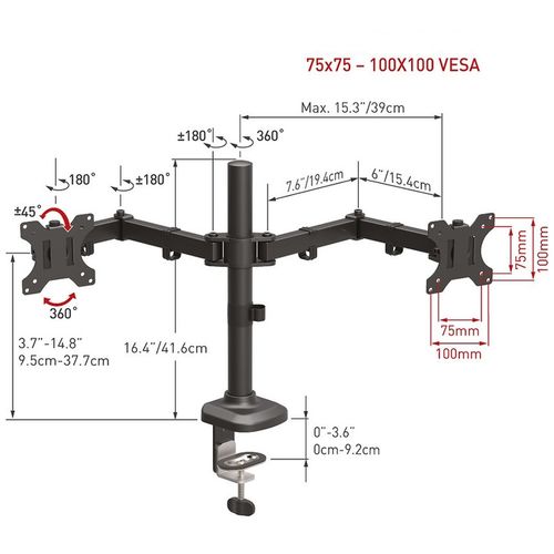 BARKAN M142T stoni nosač za monitore 13"-27" slika 5