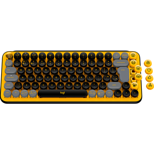 Tipkovnica Logitech POP Keys, bežična, mehanička, žuto/crna slika 3