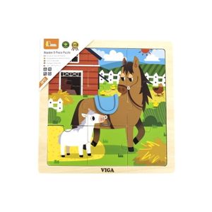 Viga Drvene puzzle konj, 9kom