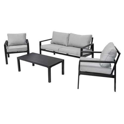 Aluminijski vrtni namještaj Sofa + dvije fotelje + stol - sivo  slika 5