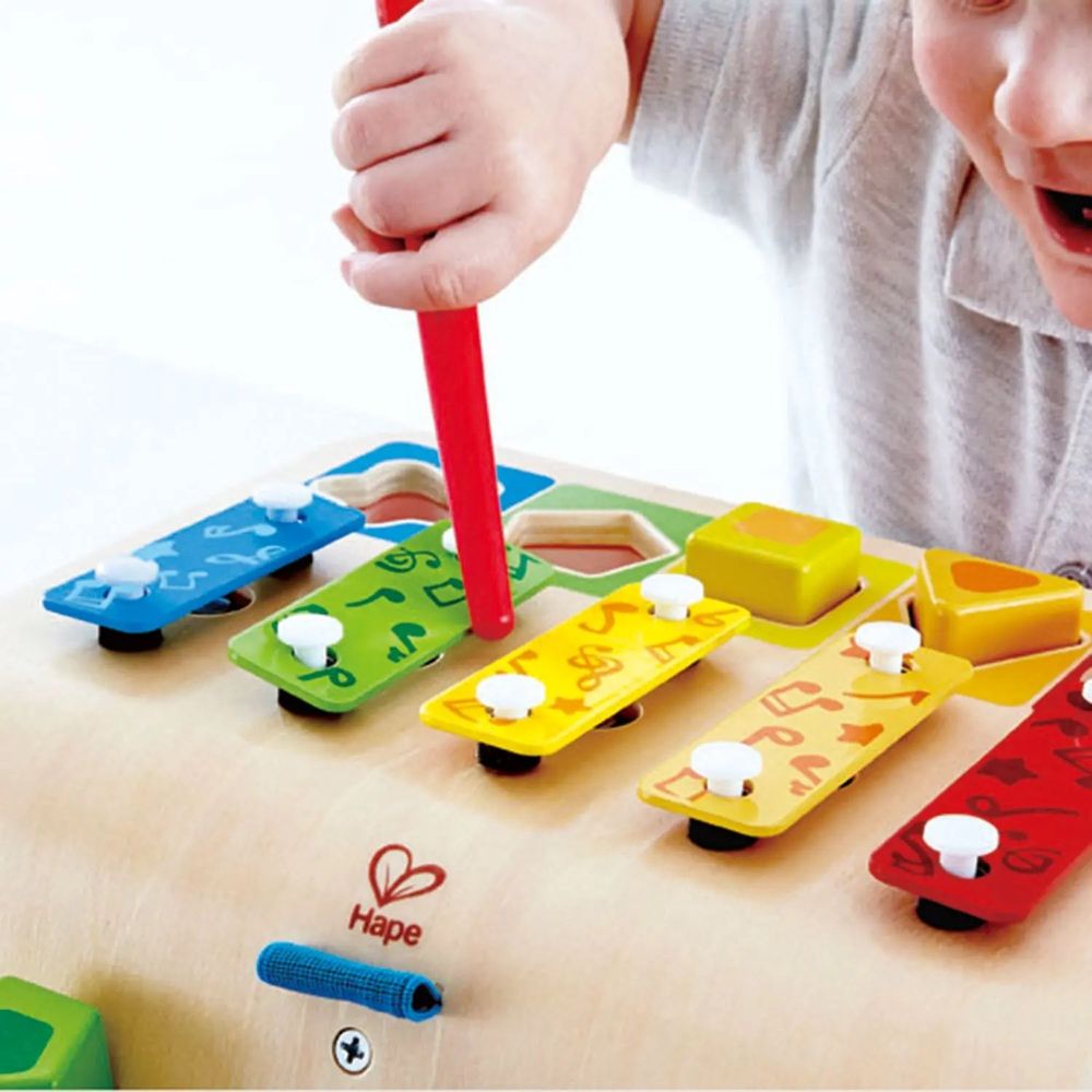 Hape Edukativni drveni ksilofon sa sorterom oblika slika 6
