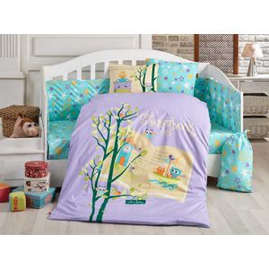 L'essential Maison Dream Clock - Set posteljine za bebe u bojama lavande, mente, zelene, bele i žute