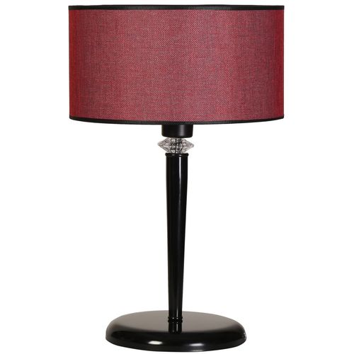 Maya Siyah Masa Lambası Hasır Bordo Abajurlu Claret Red Table Lamp slika 1