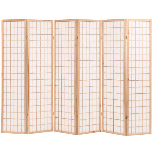 Sklopiva sobna pregrada sa 6 panela u japanskom stilu 240x170 cm prirodna slika 7