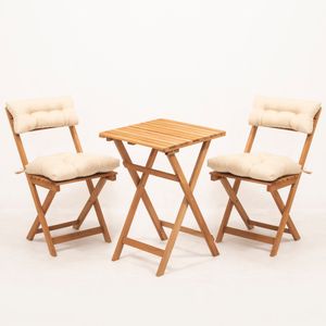 MY001A  Natural 
Cream Garden Table & Chairs Set (3 Pieces)