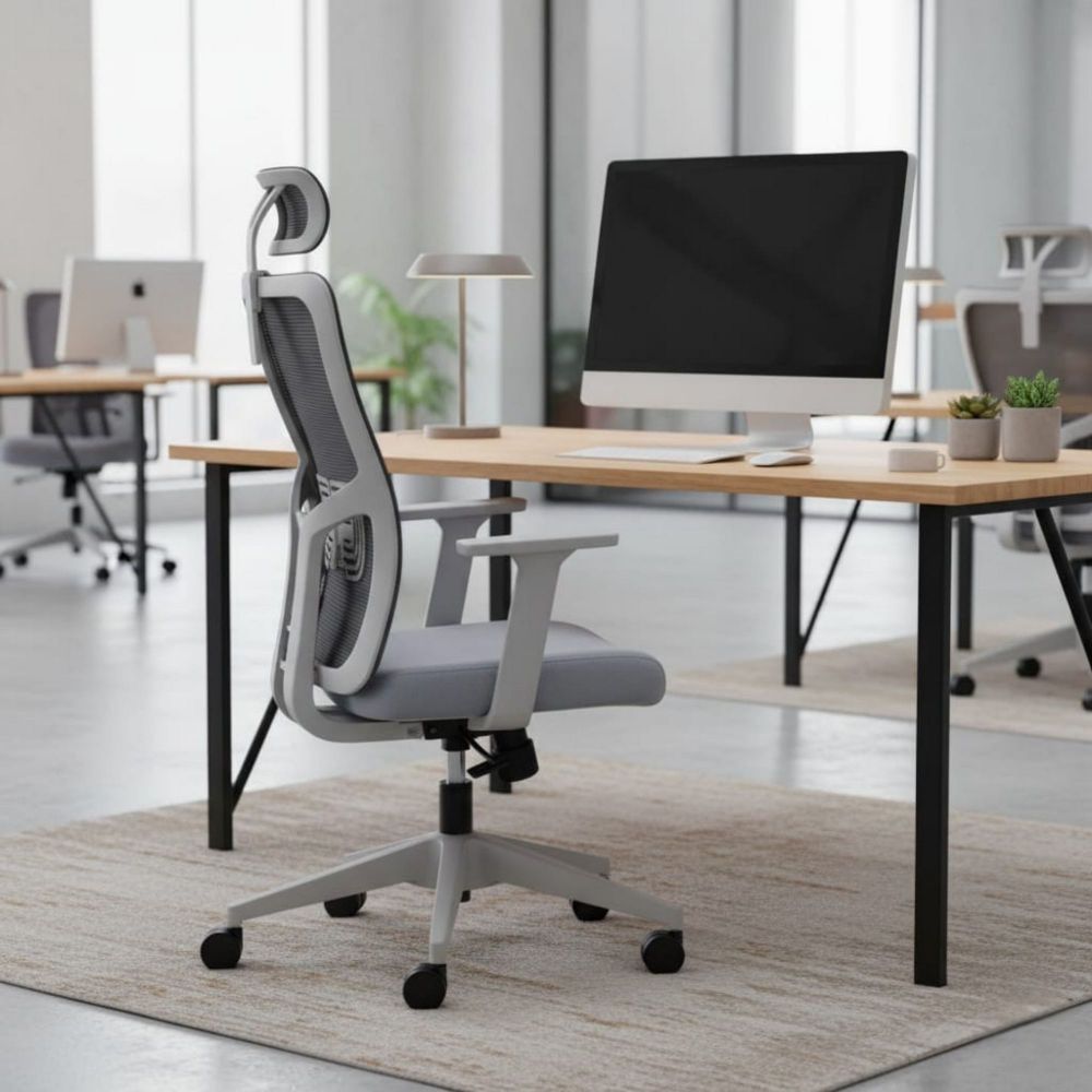 Set kancelarijskih stolica Lumbar 126 - siva boja (2 komada) slika 1