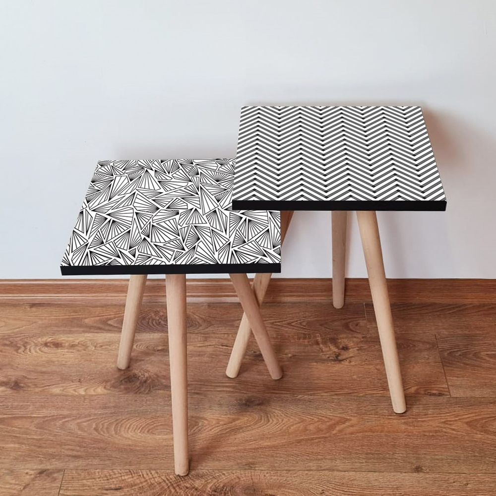 Nesting stolovi 2Shp473 - (2 komada) - boje: crna, bijela slika 1