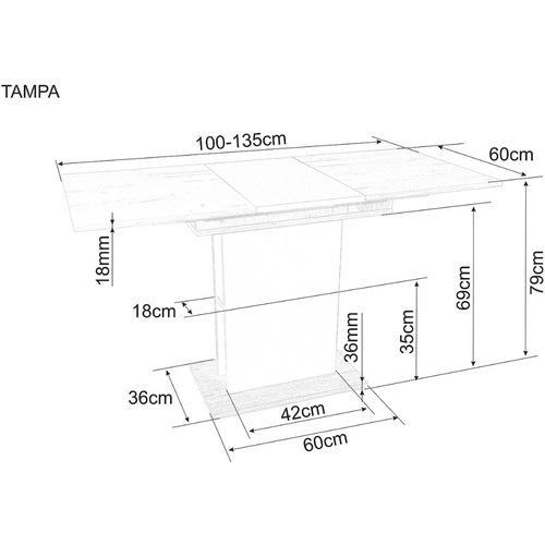 Stol TAMPA - laminirana ploča slika 5