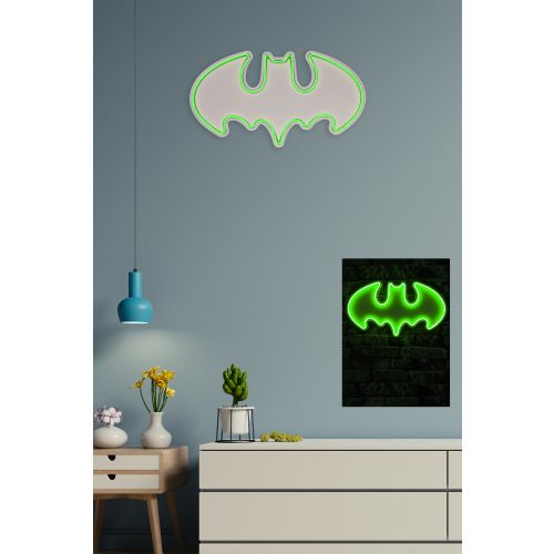 Wallity Ukrasna plastična LED rasvjeta, Batman Bat Light - Green slika 3