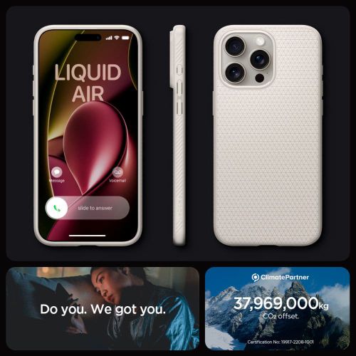 Spigen LIQUID AIR maska za iPhone 15 Pro Max ACS07212 - Natural Titanium slika 6