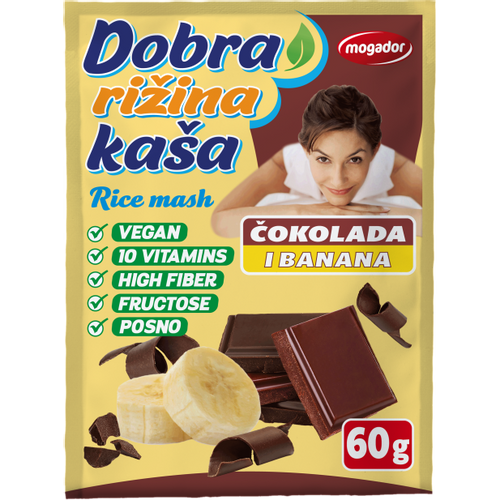 Dobra rižina kaša čokolada-banana 60g slika 1