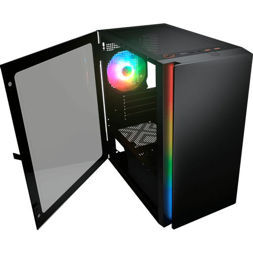 COUGAR | Purity RGB Black | PC Case | Mini Tower / TG Front Panel with ARGB strip / 1 x ARGB Fan / 3mm TG Left Panel slika 3