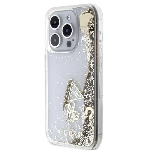 Maska Guess Hc Liquid Glitter Charms za iPhone 15 Pro 6.1 zlatna (GUHCP15LGLHFLGO) slika 1