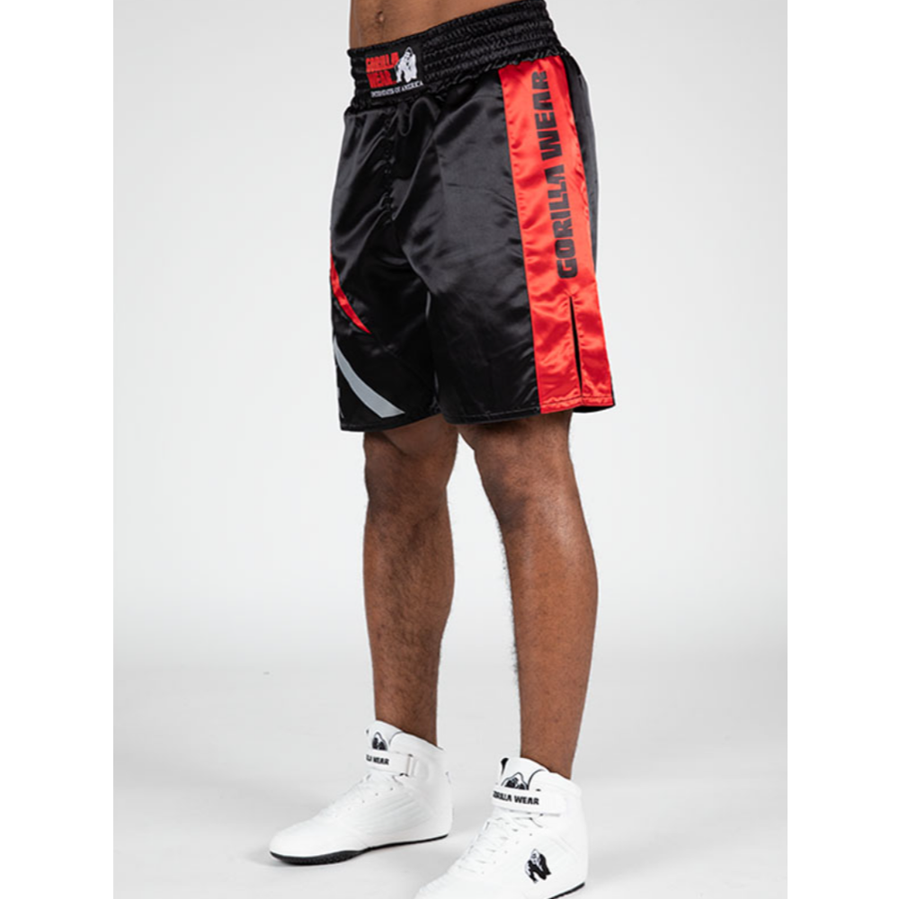Gorilla Wear Bokserski šorc Hornell - Black/Red - 2XL slika 3