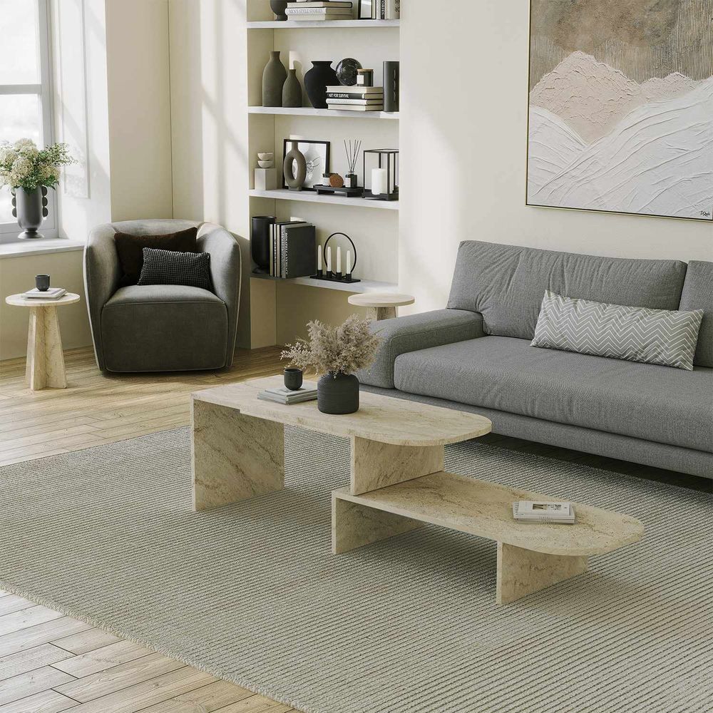 Kafa sto Puzzle – boja: travertin slika 2