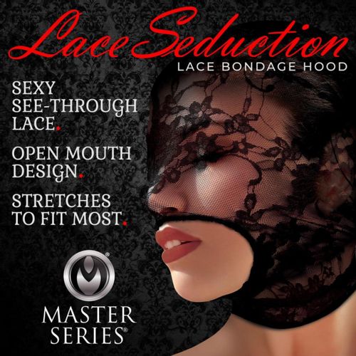 Lace Seduction Bondage Mask - Black slika 4