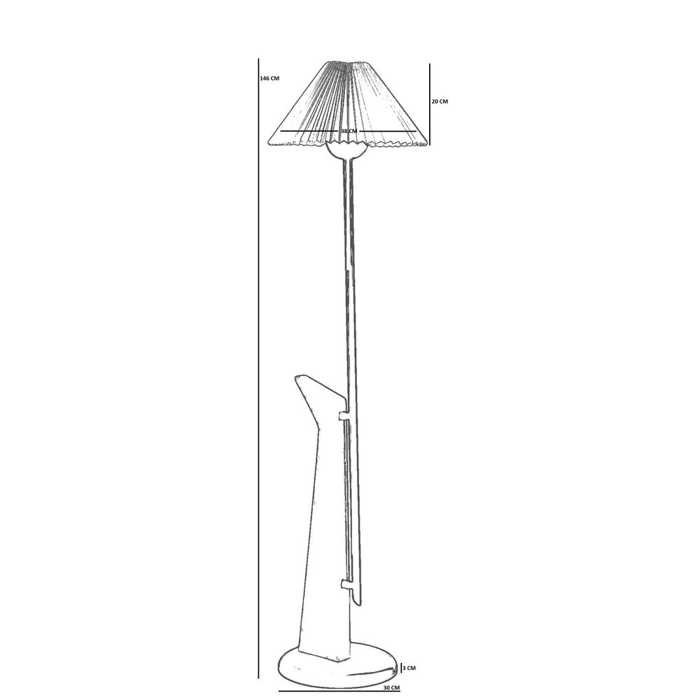 Opviq Podna lampa 715, crna, orah slika 4