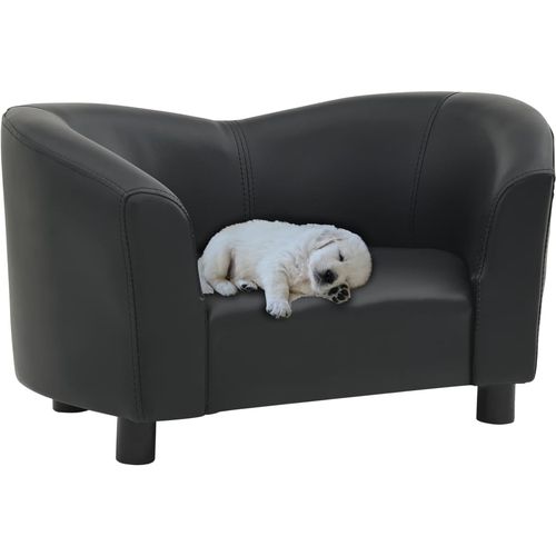 Sofa za pse crna 67 x 41 x 39 cm od umjetne kože slika 42