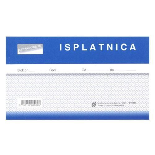 I-2/NCR ISPLATNICA; Blok 100 listova, 16,5 x 10 cm slika 2