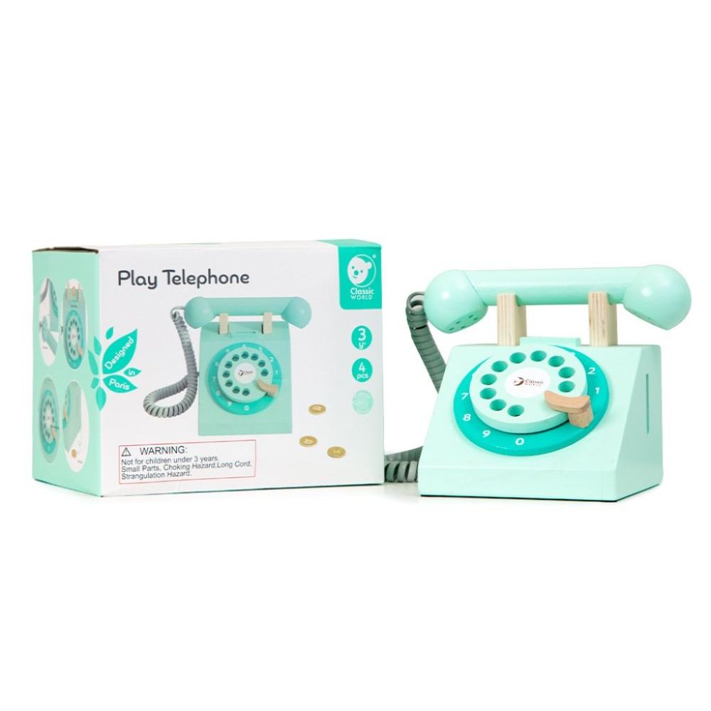 Classic world klasični drveni telefon za djecu 4 kom. slika 16