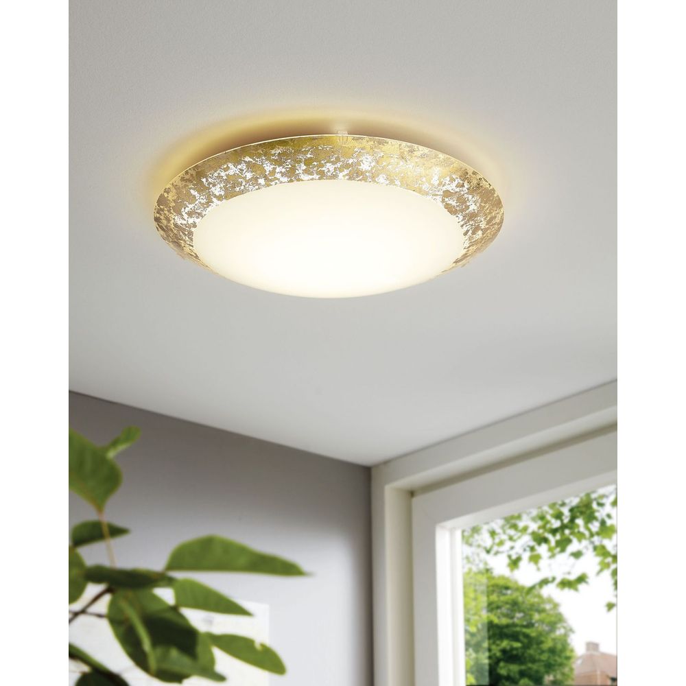 Eglo Montenovo Stropna/Zidna LED Lampa - 16W, 1500lm, Promjer 395mm, Zlatno/Bijela slika 2