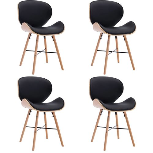 Blagovaonske stolice od umjetne kože i drva 4 kom crne slika 30