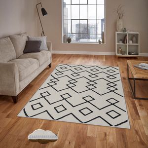 Elegantni Bež-Črni Tepih WOOKECE331 (160 x 230 cm)