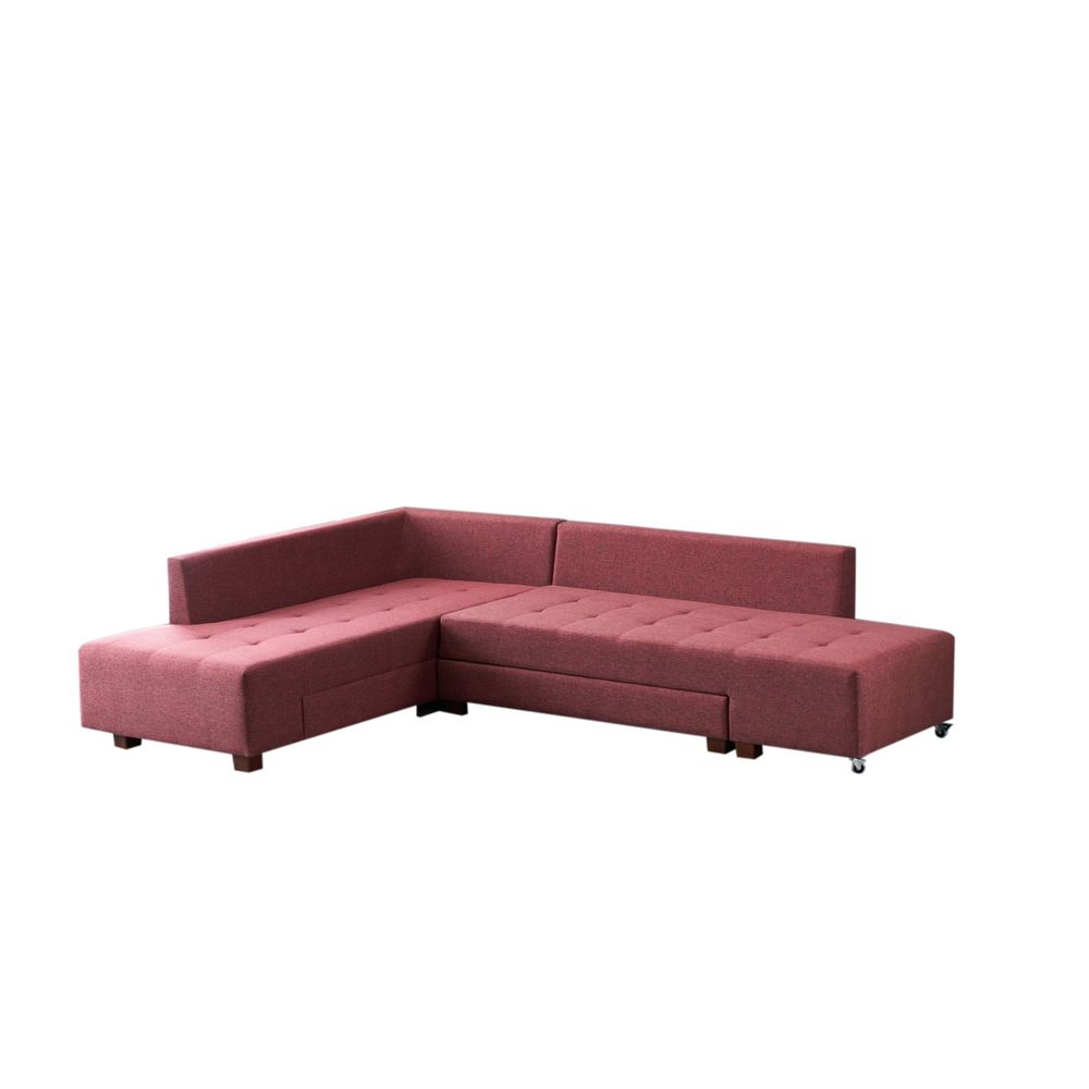 Manama Kutna Sofa na Razvlačenje Lijevi - Bordocrvena slika 4