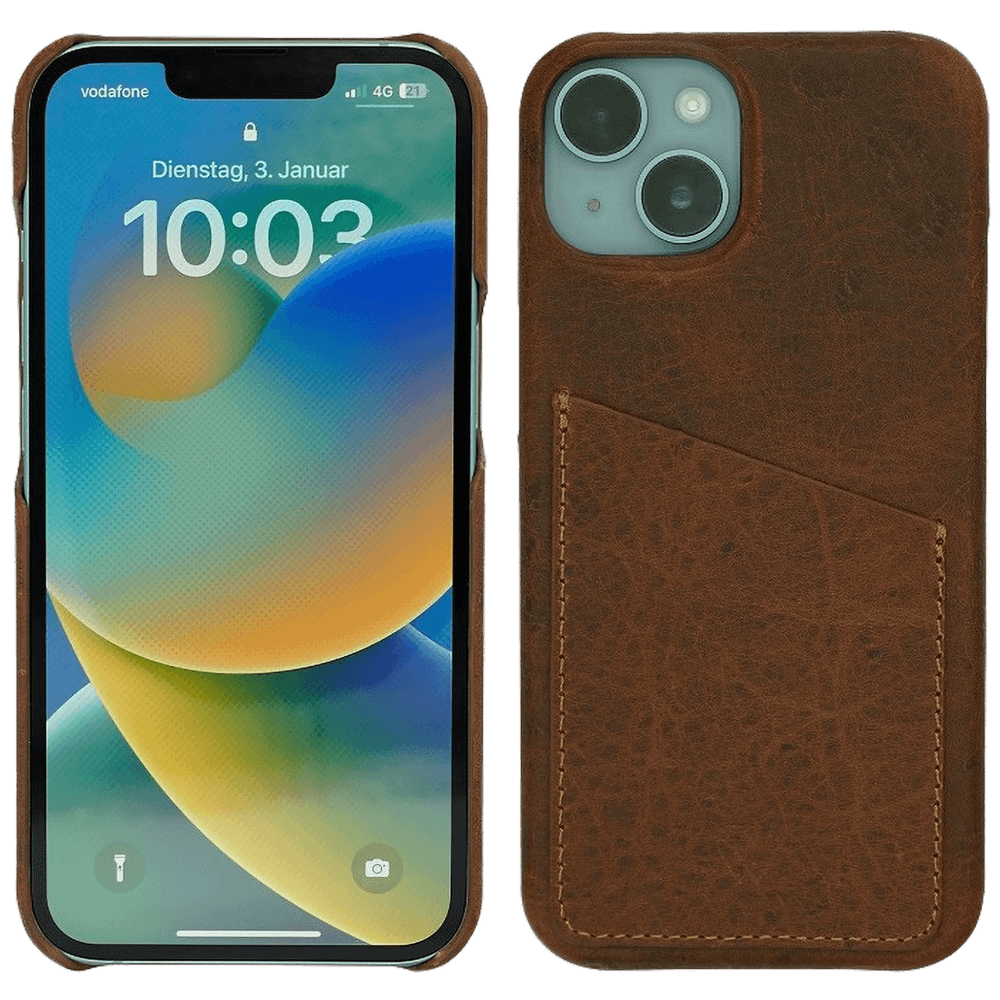 Wachikopa  Navlaka za iPhone 14 Pro, držač za kartice, koža - Full Leather Case iPhone 14 Pro slika 1