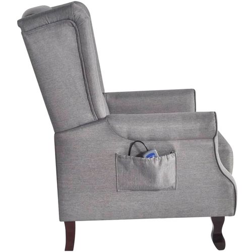 Fotelja za masažu od tkanine siva slika 12