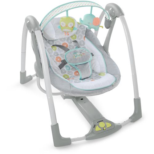 KIDS II ljuljačka Hugs &amp; Hoots 2u1 s glazbom light grey 10247 slika 7