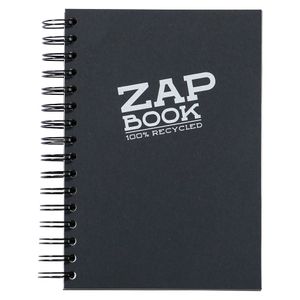 Clairefontaine Zap book A5 80gr 160L, crna boja, spiralni uvez, bjanko, 100% reciklirani papir