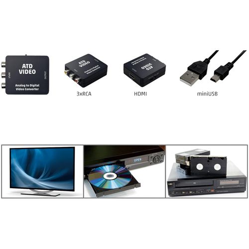 home Analogno - digitalni video konverter, 3 x RCA na HDMI - ATD VIDEO slika 2