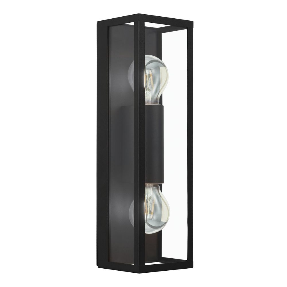Eglo Amezola Zidna/Stropna Lampa, E27, IP44, Crna/Čelik/Staklo slika 1