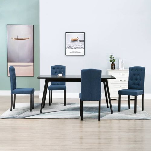 Blagovaonske stolice od tkanine 4 kom plave slika 29