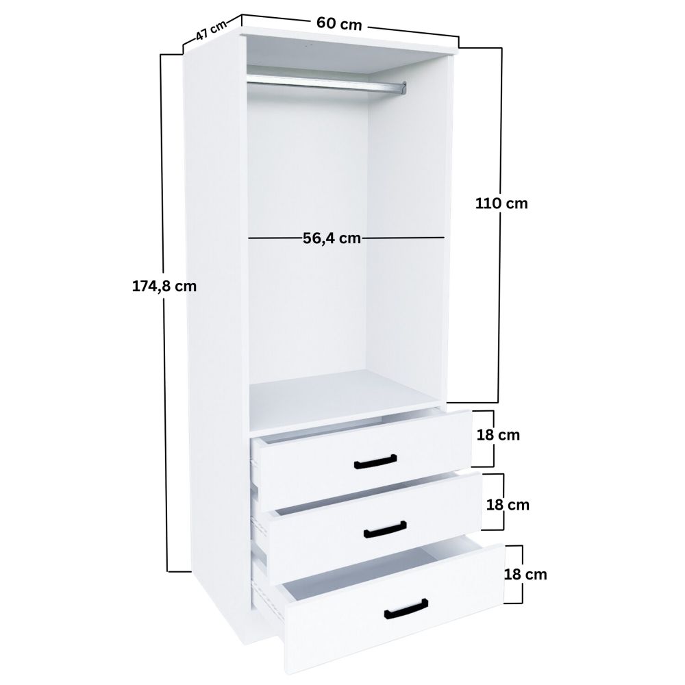 Ormar Easy 1600-58 u mat bijeloj boji slika 8
