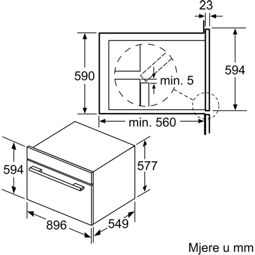 Bosch ugradbena pećnica 90x60 cm VBD5780S0 slika 5