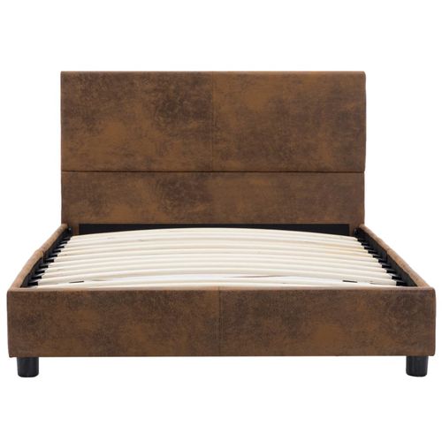 Okvir za krevet od umjetne brušene kože smeđi 90 x 200 cm slika 25