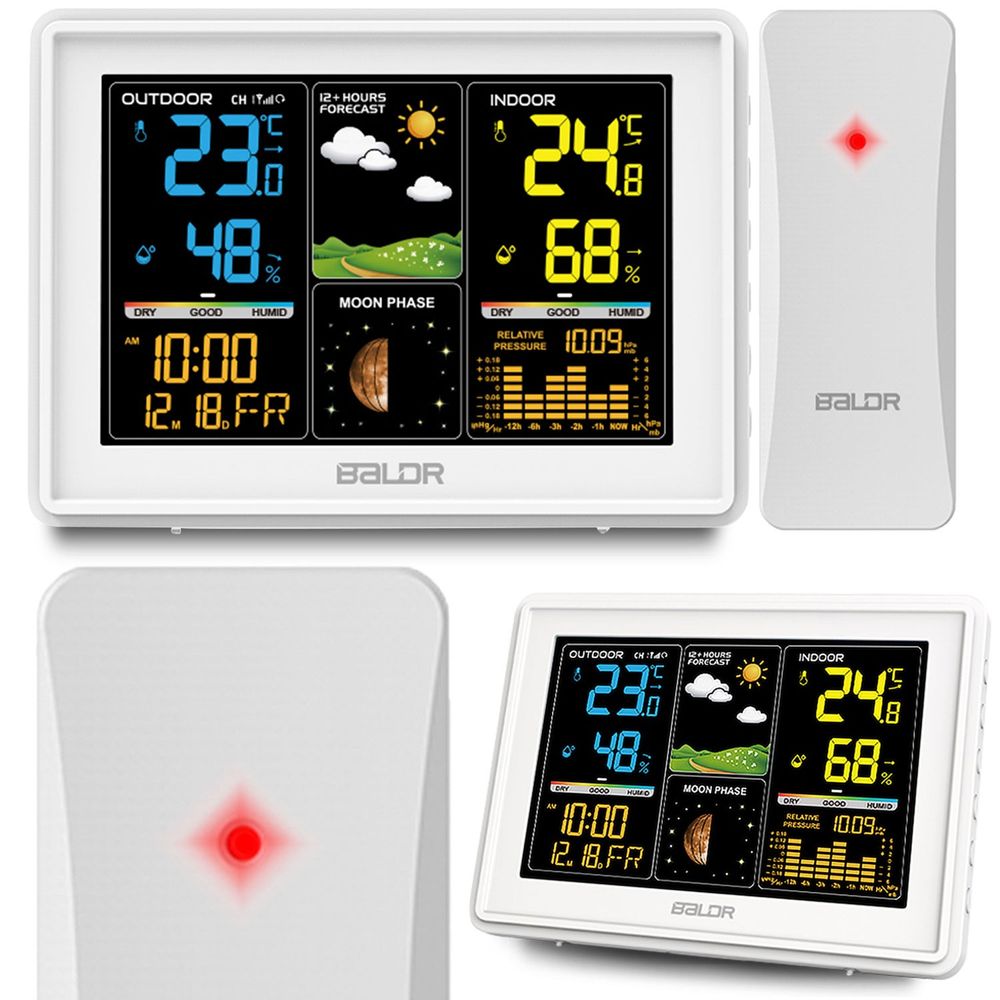 Meteorološka stanica s zaslonom BD-907 bijela slika 1