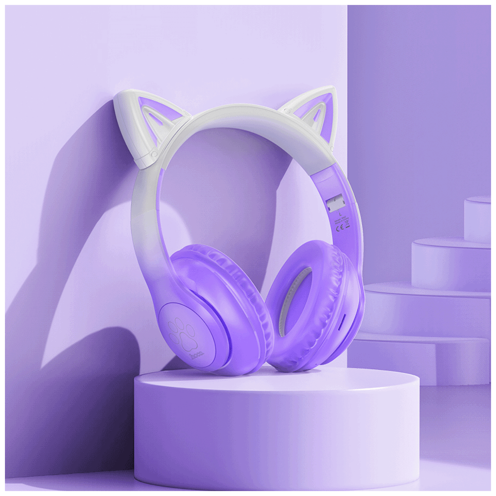 hoco. Slušalice bežične sa mikrofonom, Bluetooth - W42 Cat Ears, Purple Grape slika 4