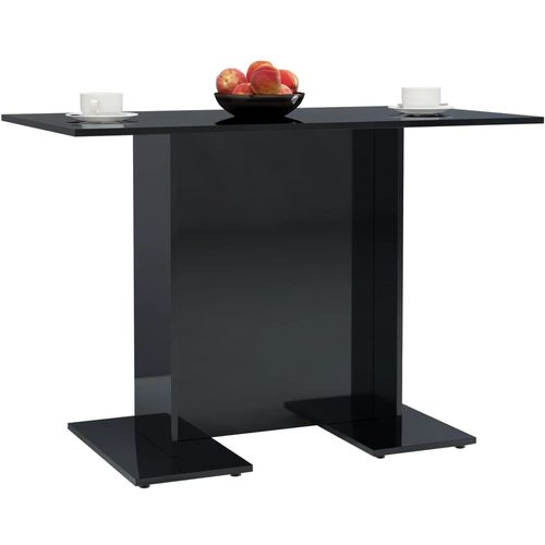 Blagovaonski stol visoki sjaj crni 110 x 60 x 75 cm od iverice slika 20