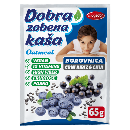 Dobra zobena kaša 65g chia,borovnica i crni rib. slika 1